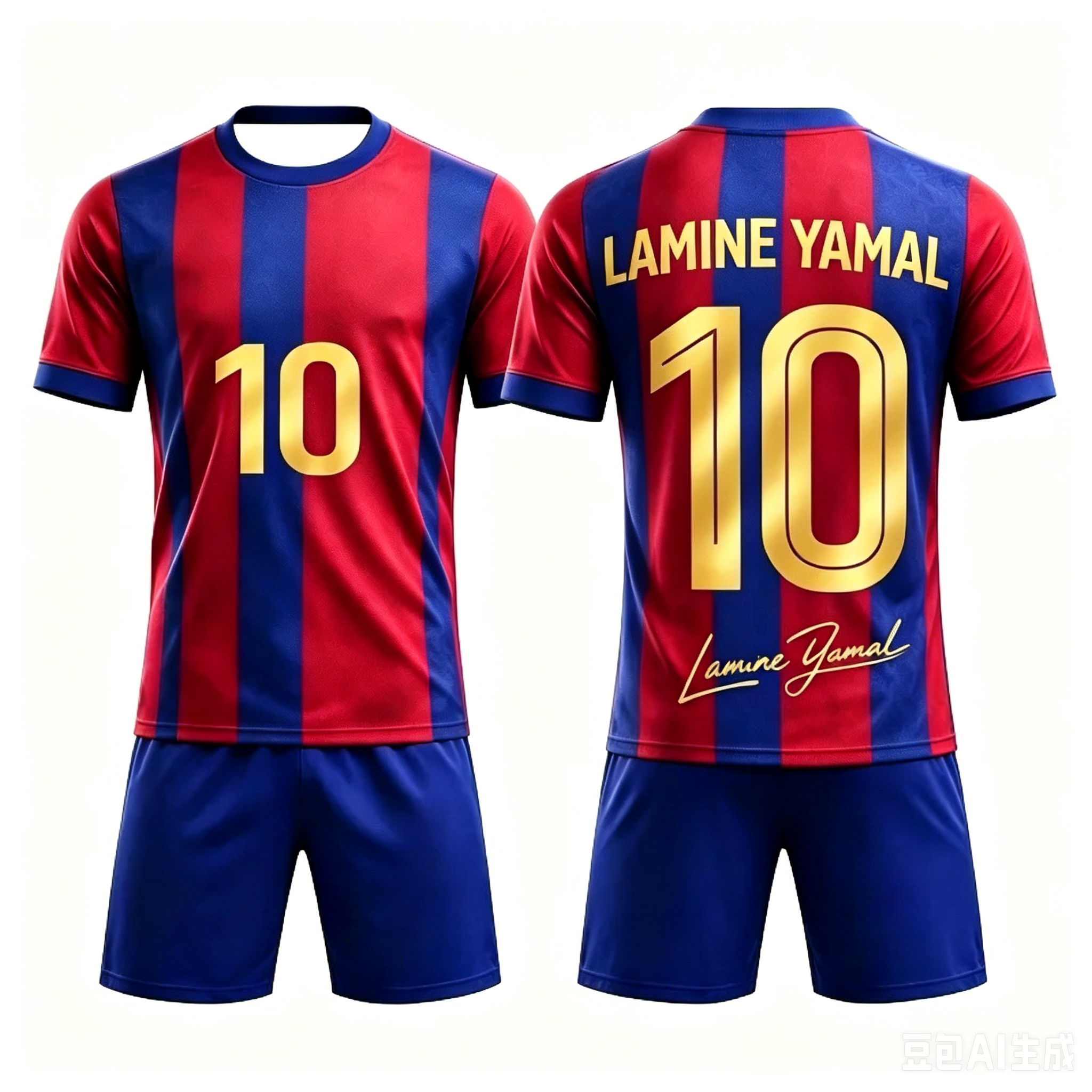 Completo da Calcio 3D Traspirante per Bambini e Adulti, Design AI Yamal N.10, Moda 2026, Abbigliamento