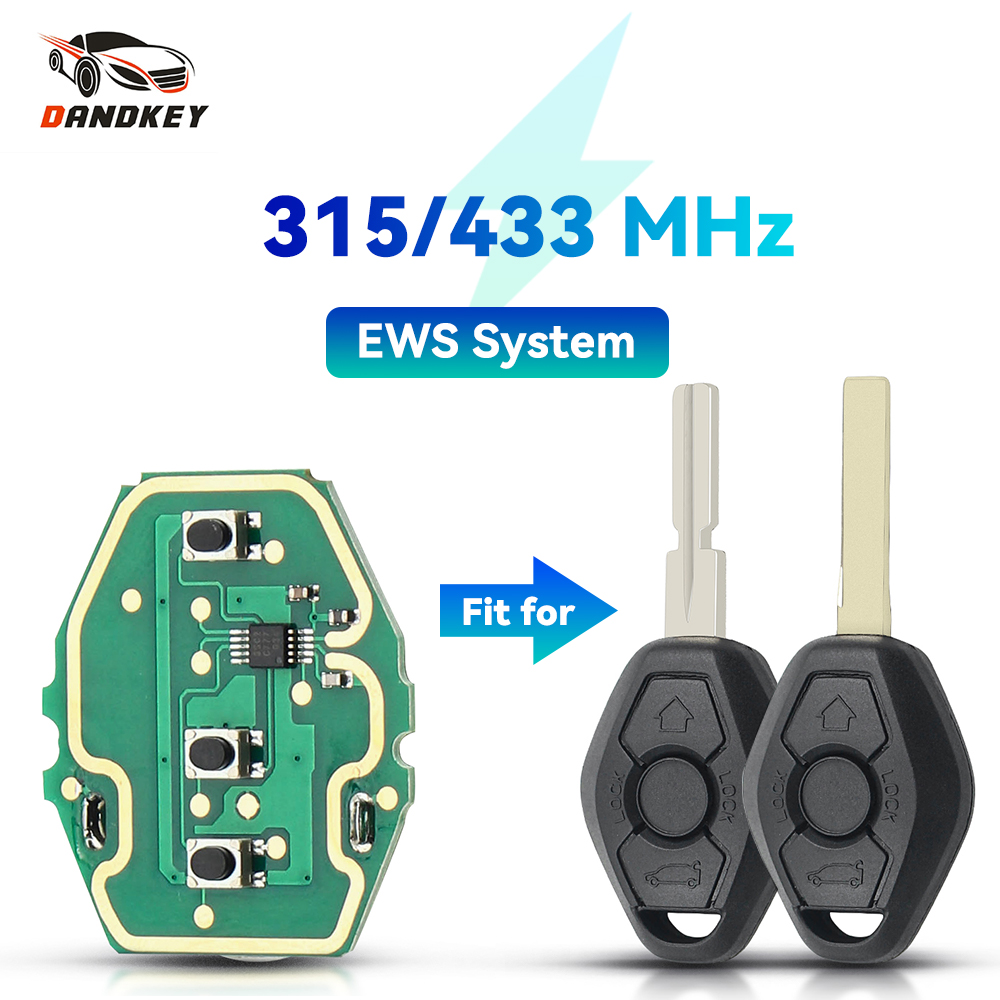 Dandkey 交換リモート回路基板 315/433MHz BMW 3 5 X シリーズ 7S E38 E39 E46 EWS システム 3 ボタンキーレスエントリーキー