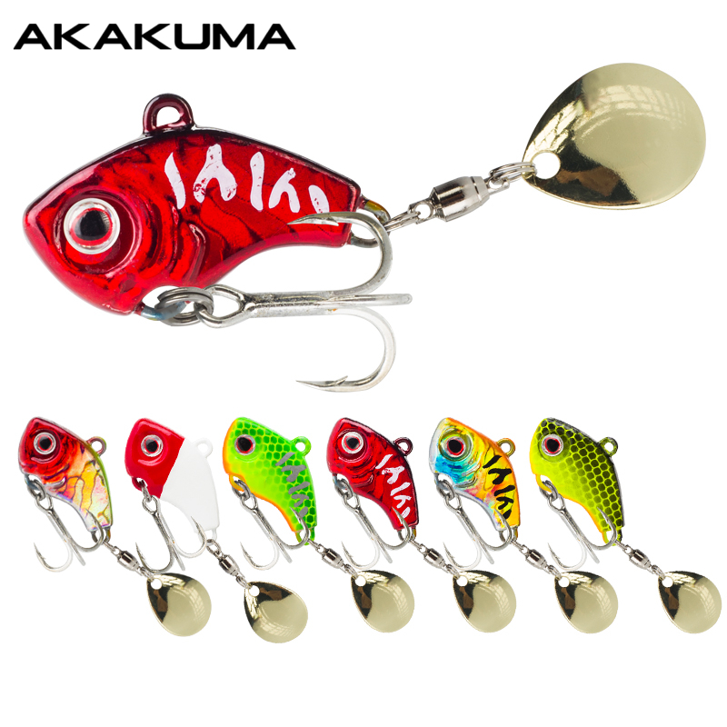 6PC 5g/7g/10g/14g/20g Rotating Metal Vib Sinking Fishing Lure 3D Eyes  Hard Baits Spinners Jigging Lure Sequin Crankbait