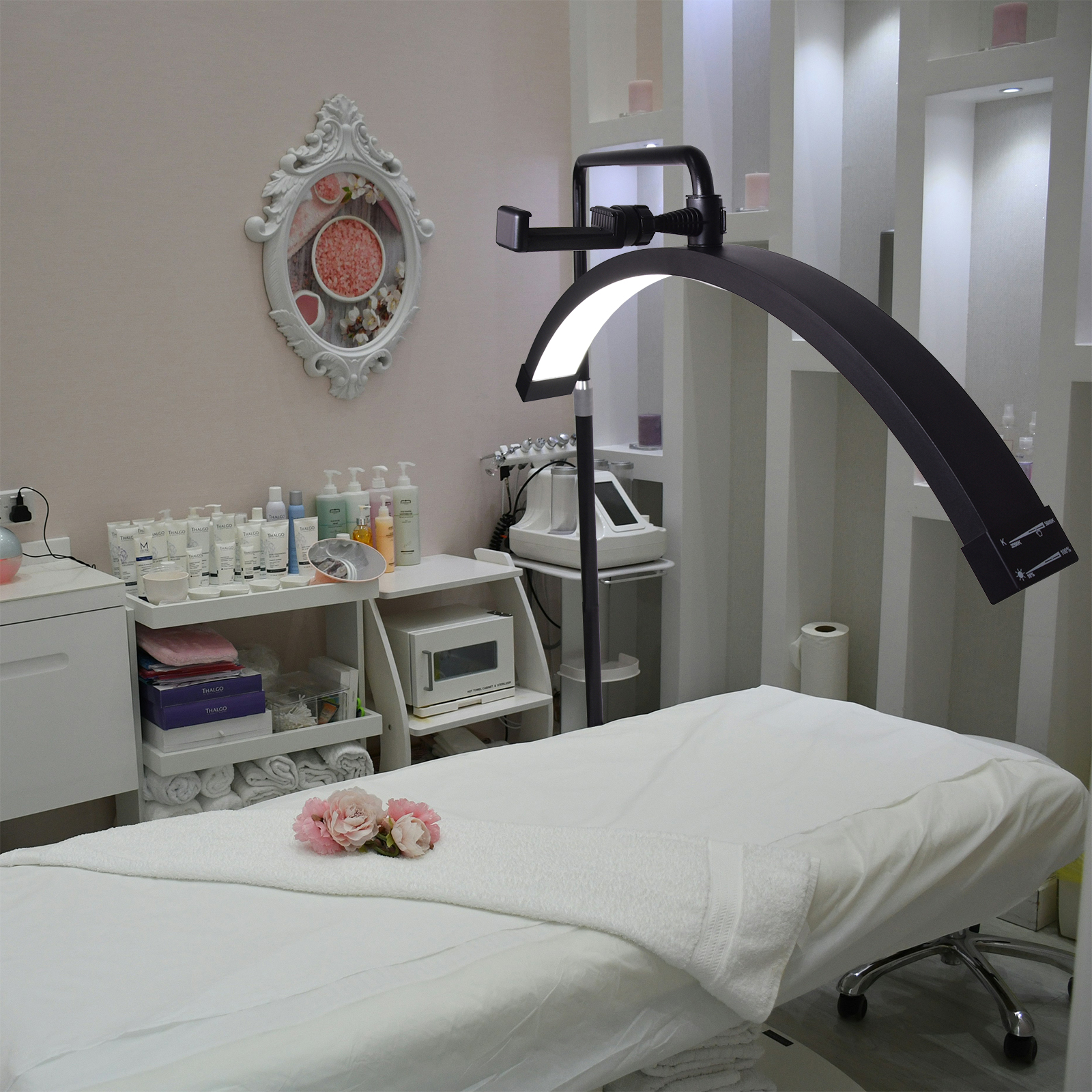 FOSOTO lampu lingkaran Led FT-Y9II, cahaya bulu mata setengah bulan untuk lantai siaran Video untuk Salon kecantikan Makeup Streaming langsung