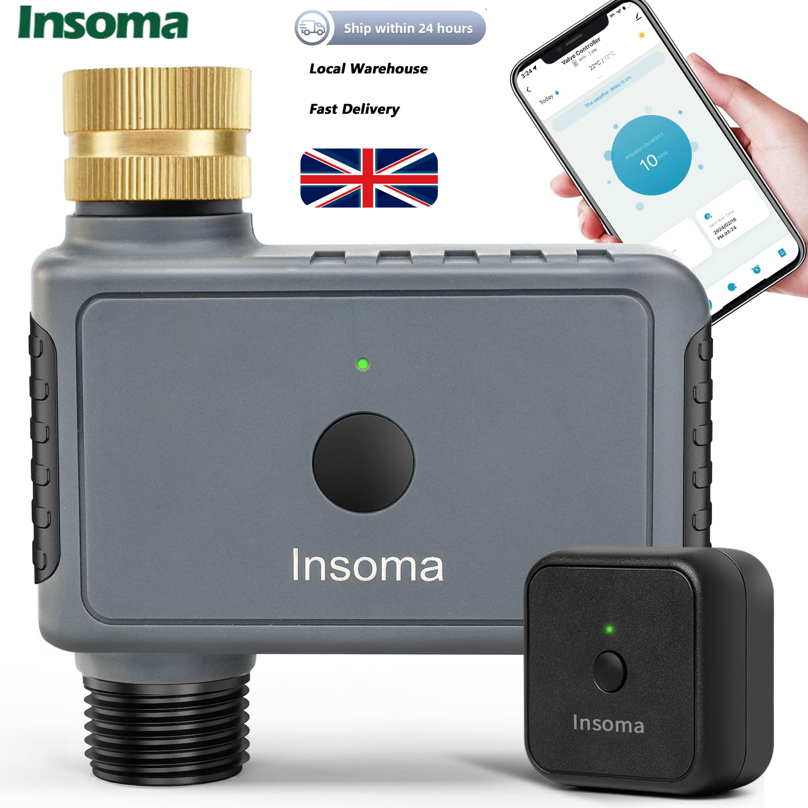 Автоматический Wi-Fi таймер полива Insoma: Умная система орошения для сада с дистанционным управлением, поддержка Alexa