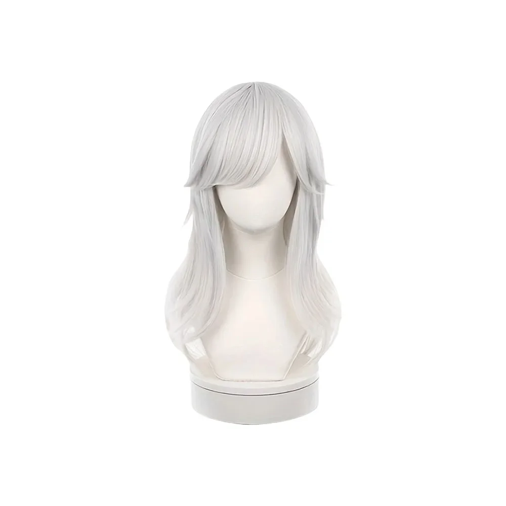 Anime Cyno Cosplay Pruik Genshin Impact Lang Zilver Wit Hittebestendig Haar Halloween Kostuum Pruiken