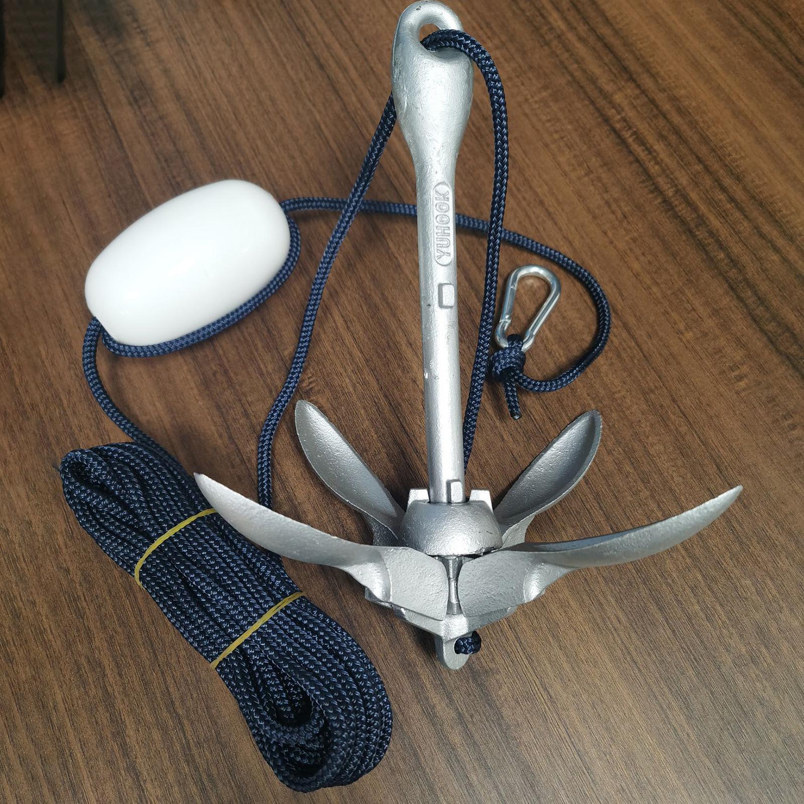 1.5kg Kajak Anker Opvouwbare Grapnel Anker Kit voor Kajaks Kano's Jetski 3.5lb Kajak Opvouwbare Anker Accessoires met Haken