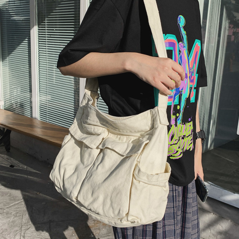 Vrouwen Vintage Handtas Canvas Tiener Schoudertassen Messenger Bags Dames Casual Handtas Crossbody Portemonnee