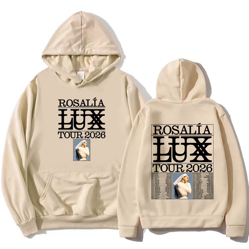 Ros Senin Rosalia LUX Tour 2026, толстовки, модные свободные зимние толстовки с длинными рукавами, флисовые толстовки с капюшоном, уличная одежда унисекс, одежда с принтом
