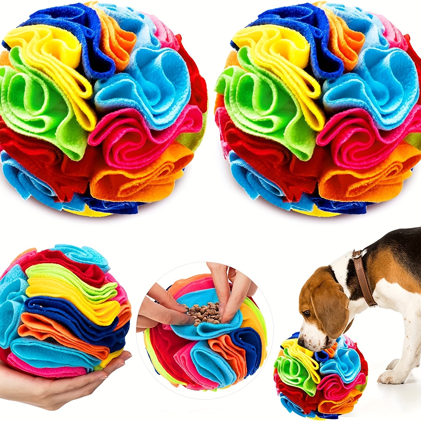 ของเล่นสุนัขแบบโต้ตอบ Snuffle Ball สําหรับสุนัขส่งเสริมทักษะการหาอาหารตามธรรมชาติ, Snuffle Ball ของเล่นปริศนาสุนัข Treat Ball สําหรับขนาดใหญ่