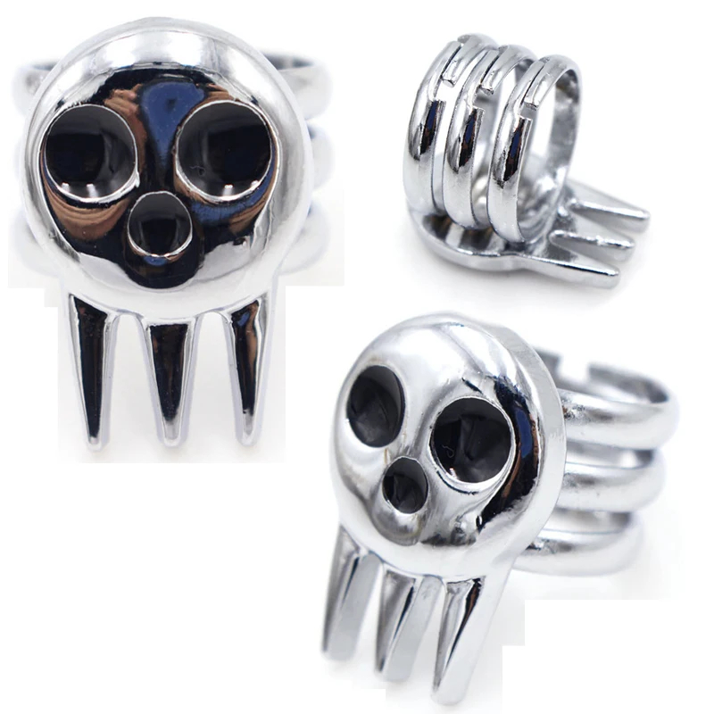 Anime Death The Kid Cosplay Ringe Unisex Öffnung Einstellbar Schädel Ring Prop Schmuck Zubehör