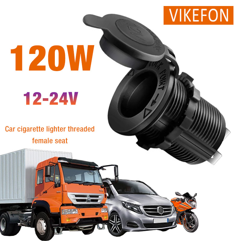 Enchufe de encendedor de cigarrillos para coche, adaptador de toma de corriente impermeable de 12V y 24V para barco marino, motocicleta, camión, RV, ATV con cable de 60CM
