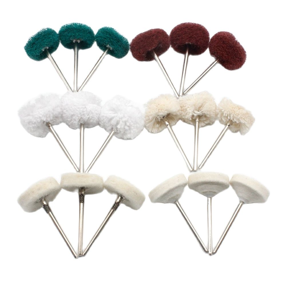 20PCS เครื่องประดับแปรงขัดผ้าฝ้ายขนสัตว์ Felt บดหัวขัดขัด Buffing ล้อ 2.35MM Shank เจาะเครื่องมือโรตารี่