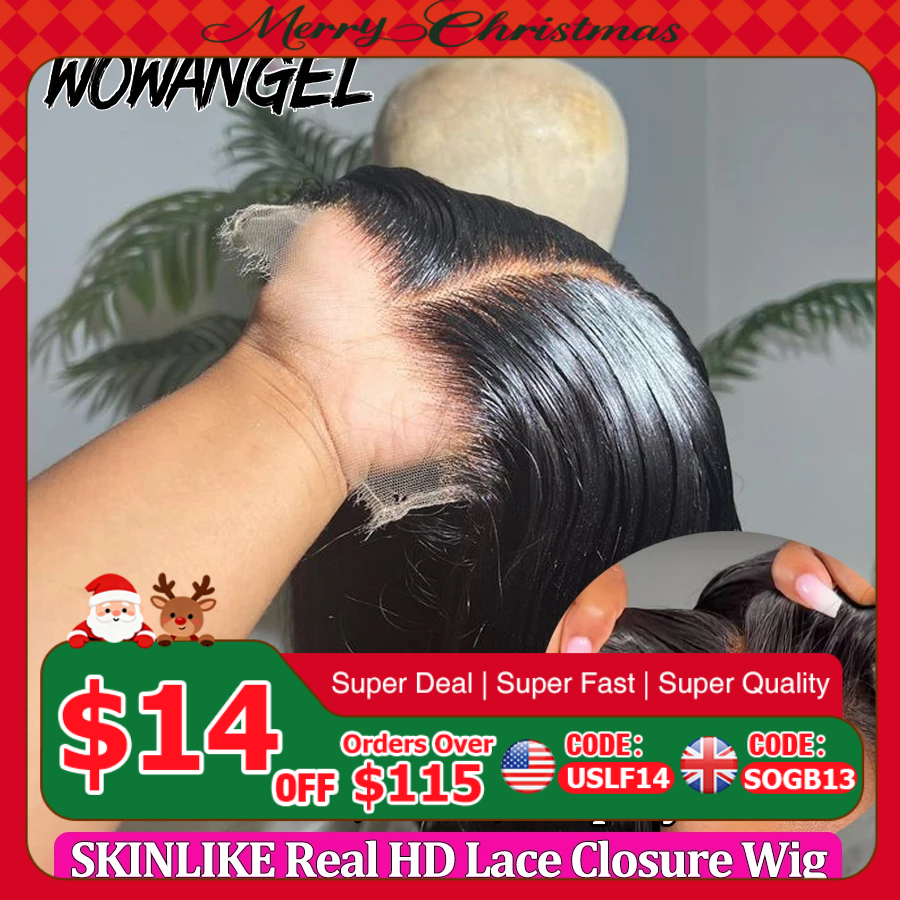 Wow anjo 250% curto bob perucas sem cola pronto para ir 5x5 hd fechamento do laço perucas de cabelo humano pré arrancadas derreter todas as peles para mulher
