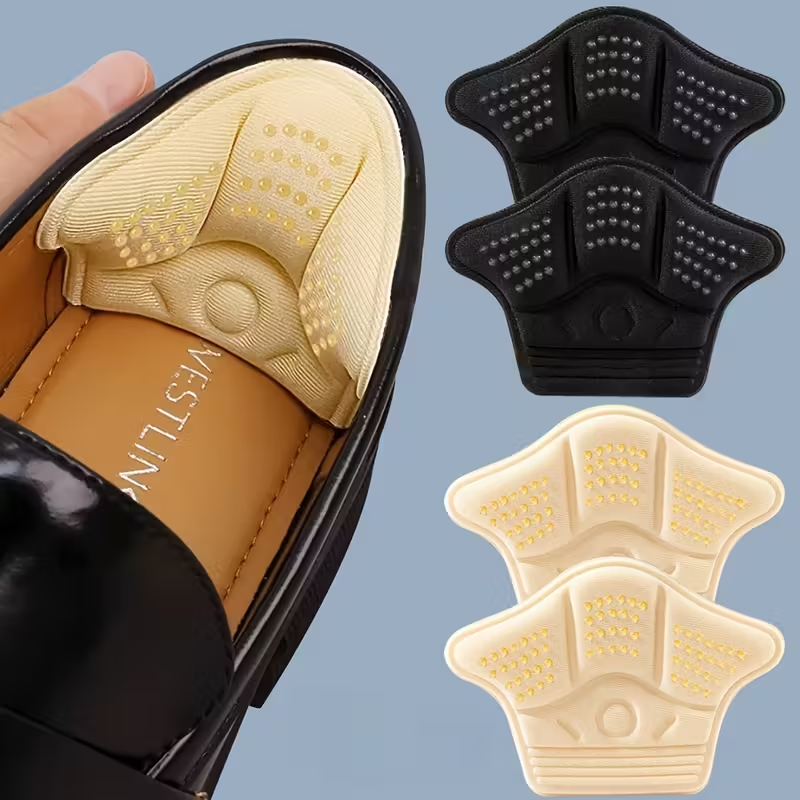 Solette per scarpe imbottite autoadesive: supporto per arco e tallone spessi per piedi larghi, tacchi alti e piedi piatti. Antiscivolo e senza colla