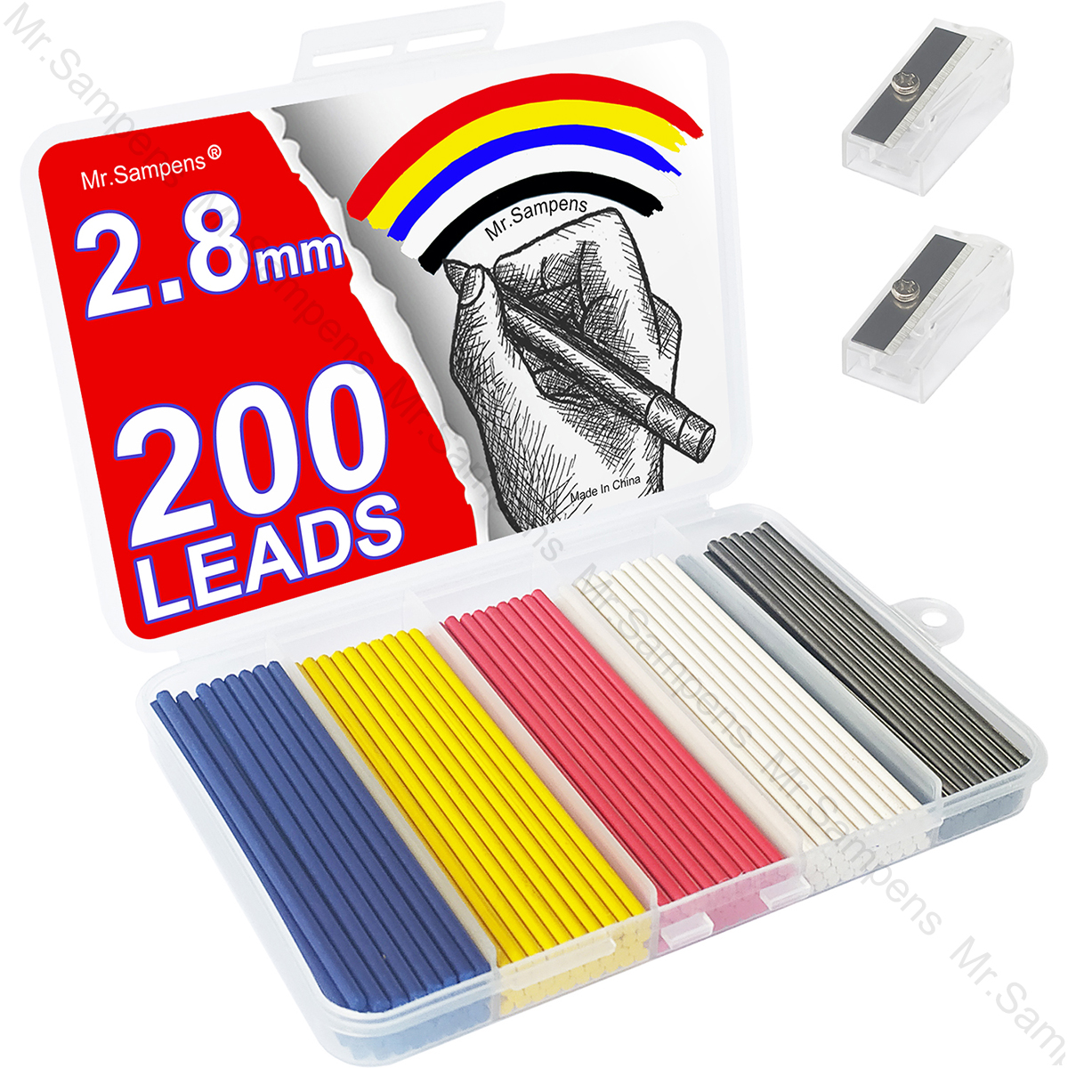 200 pièces de mines de crayon automatiques à tête longue de 2,8 mm pour le travail du bois, le marquage de trous profonds, le dessin technique, le poinçonnage de métaux, le dessin au trait