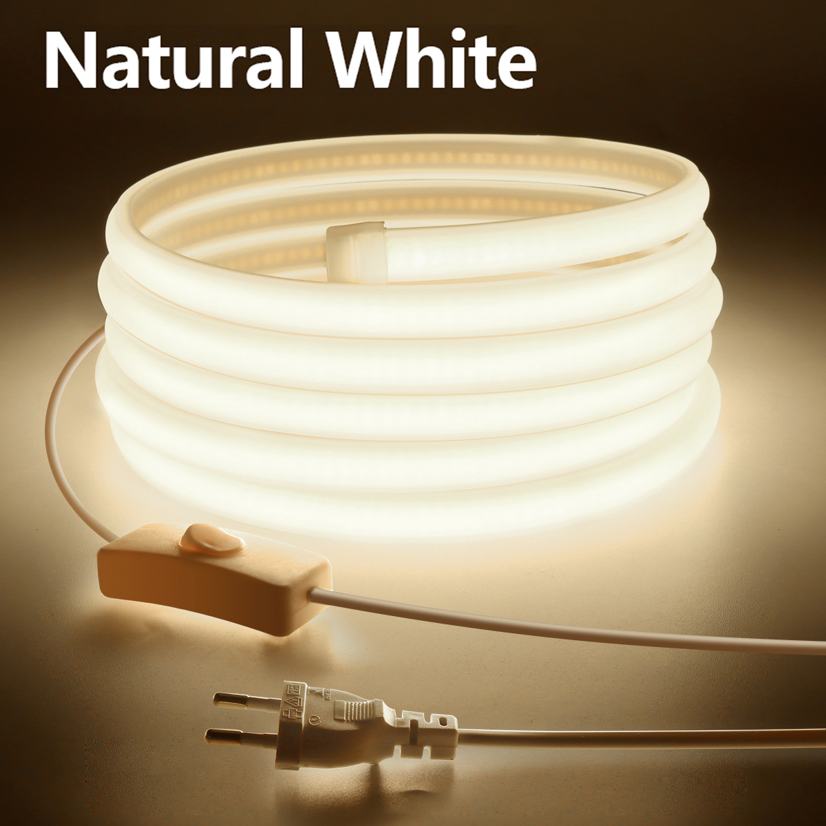 Tira de luces LED COB de alto brillo 288leds/M enchufe europeo 220V 110V enchufe estadounidense cinta LED FOB para jardín al aire libre para iluminación de dormitorio cocina