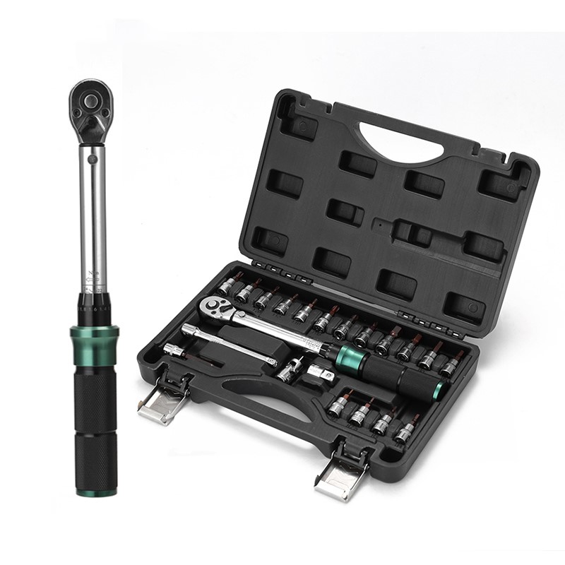 1/4'' Antrieb 2-24N.m Präzise Doppel Skala Drehmomentschlüssel Set MTB Fahrrad Steckschlüssel Fahrrad Motorrad Ratsche Reparatur Toolbox Kit