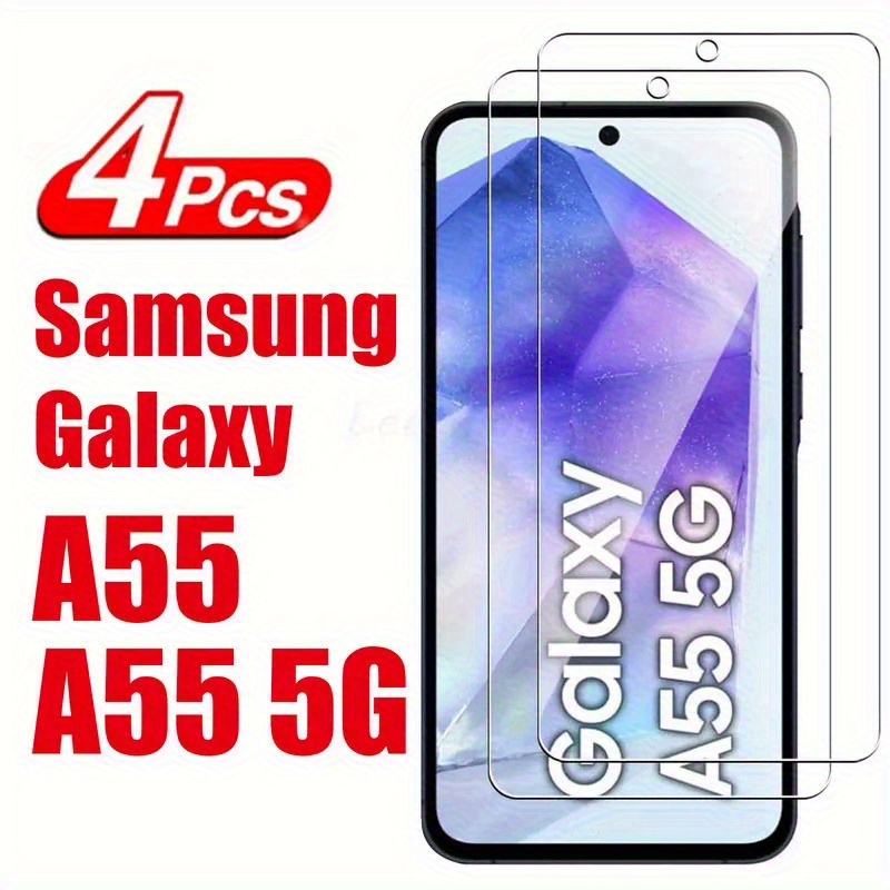 Protecteur d'écran en verre trempé 10D, 4 pièces, pour Samsung Galaxy A55 5G, film HD transparent