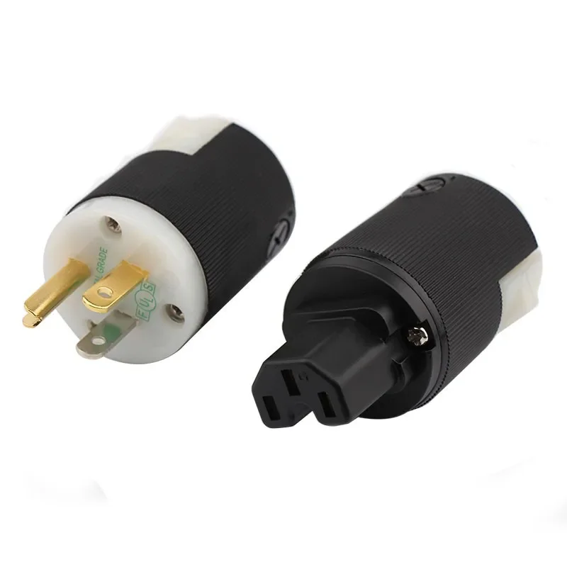 Audiophile Hubbell HBL8215G Adaptador de audio HiFi de cobre Cable de alimentación de CA Conector IEC Enchufe estadounidense
