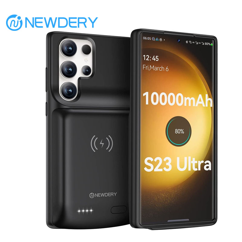 Etui z ładowarką 10000mAh do Samsung Galaxy S23 Ultra Bezprzewodowe ładowanie Power Bank Pokrowiec Powiększony akumulator