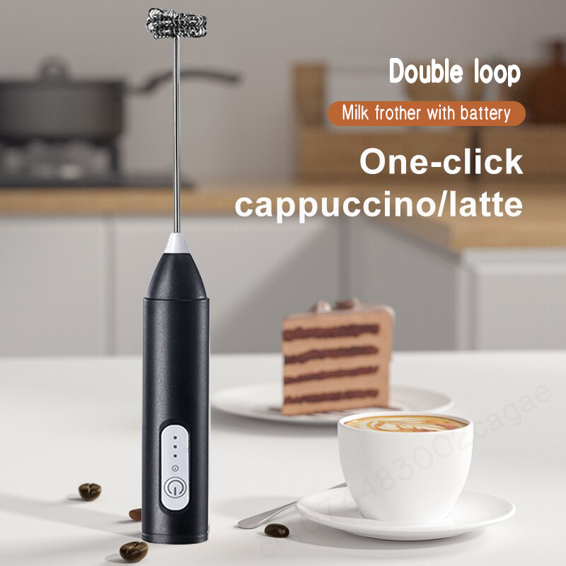 무선 우유 Frother 전기 Type-C 핸드 헬드 블렌더 스테인레스 스틸 미니 커피 메이커 커피 카푸치노 크림 용 믹서기