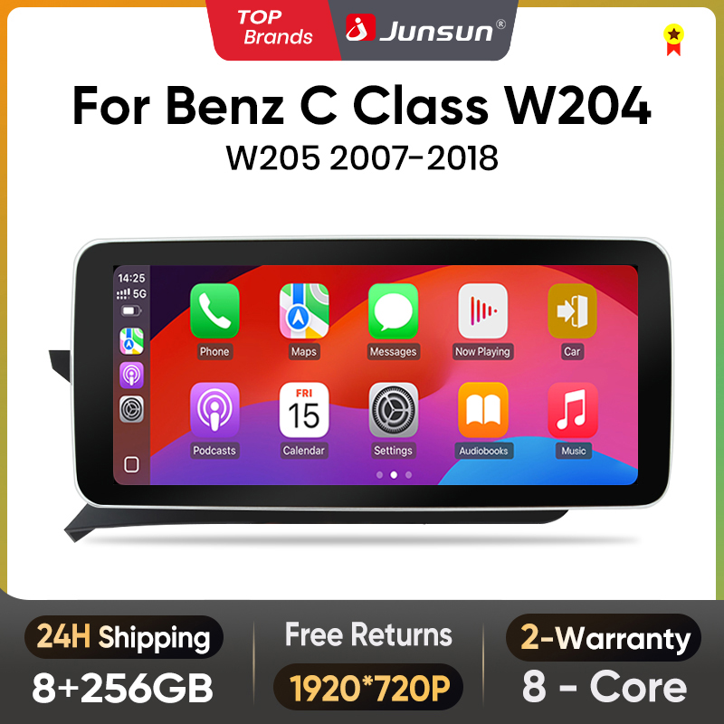 Junsun ksw qualcomm 665 carplay para apple rádio de carro multimídia para mercedes-benz classe c w204 s205 c204 2007-2018 4g wifi estéreo