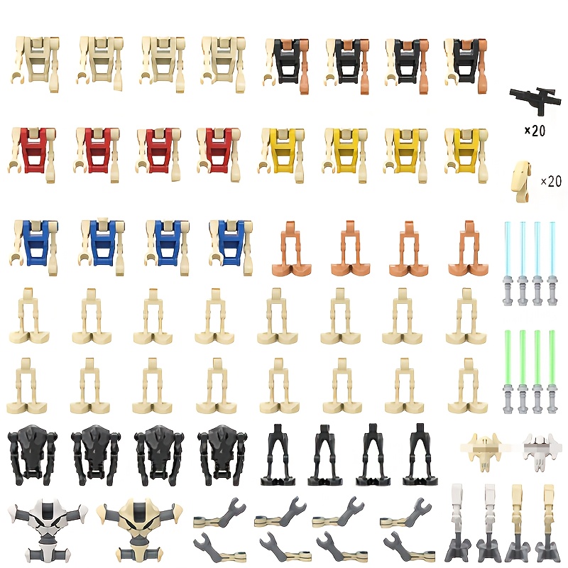 Conjunto de Blocos de Montar com 28 Droids - Minifiguras Articuladas |   Kit de Diorama do Exército Clone |   Compatível com brinquedos Lego DIY - Presente Perfeito