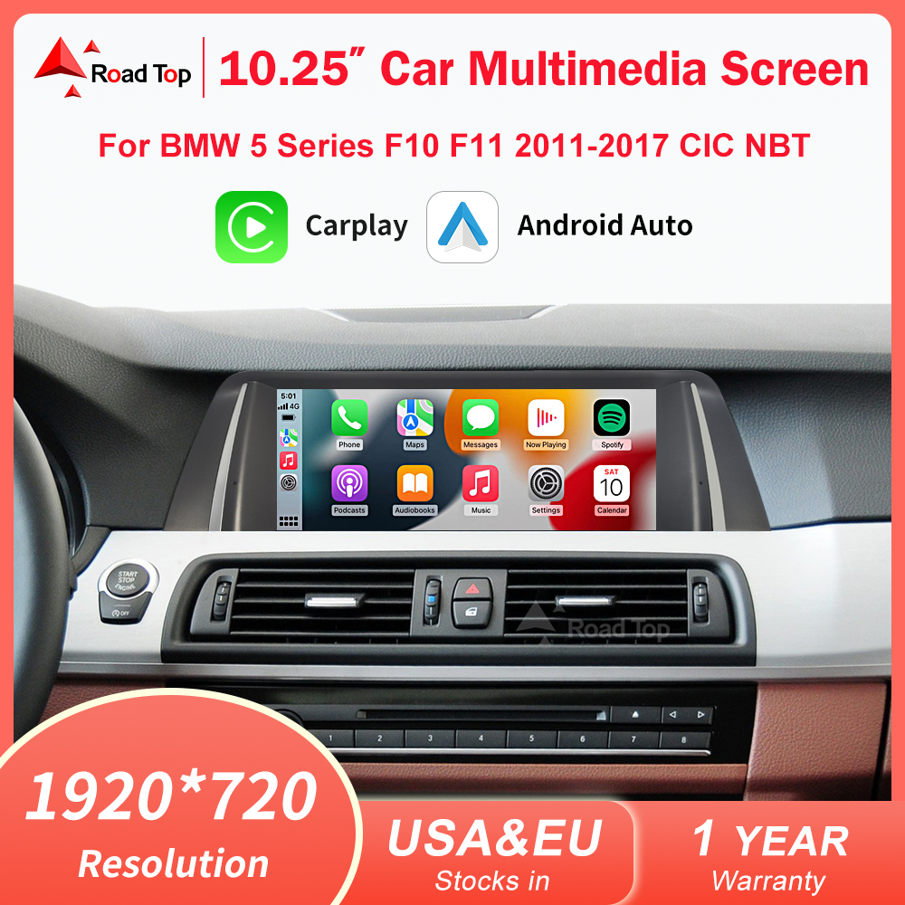 Беспроводной автомобильный радиоприемник CarPlay Android Auto, мультимедийный плеер, экран дисплея Linux для BMW 5 серии F10 F11 2012-2017 CIC NBT