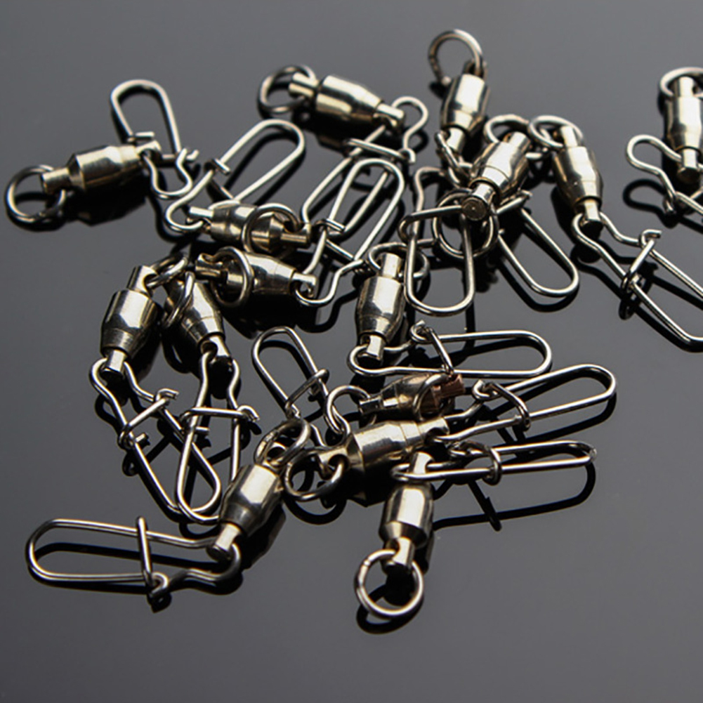 10 Pcs Fishing Luya Stainless Steel Bearing Swivel Reinforced Pin Swivel Weihai  Silver Connector High-speed Shaped Ring Parts ﻿