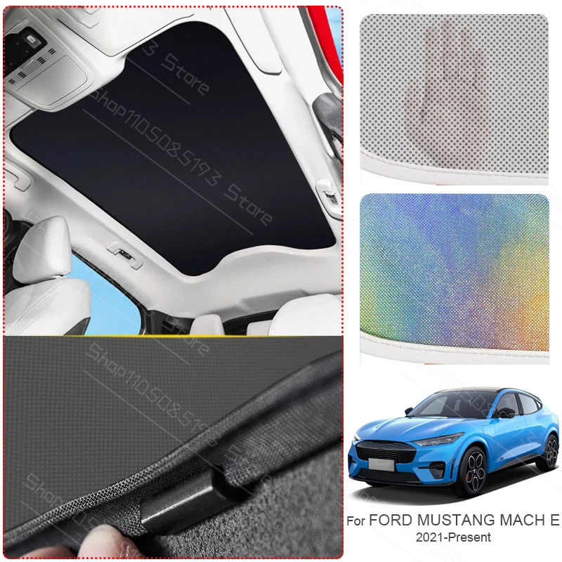 Osłona przeciwsłoneczna na szyberdach samochodowy do FORD MUSTANG MACH E 2021-2026, kolorowa, termoizolacyjna z nanowarstwą lodową, anty-UV, akcesoria samochodowe.