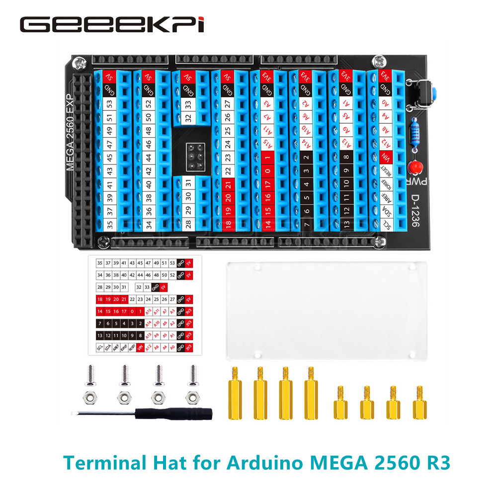 Arduino Hat для Arduino MEGA 2560 R3 Teminal Hat сброс кнопки и светодиодный индикатор акриловая Защитная панель
