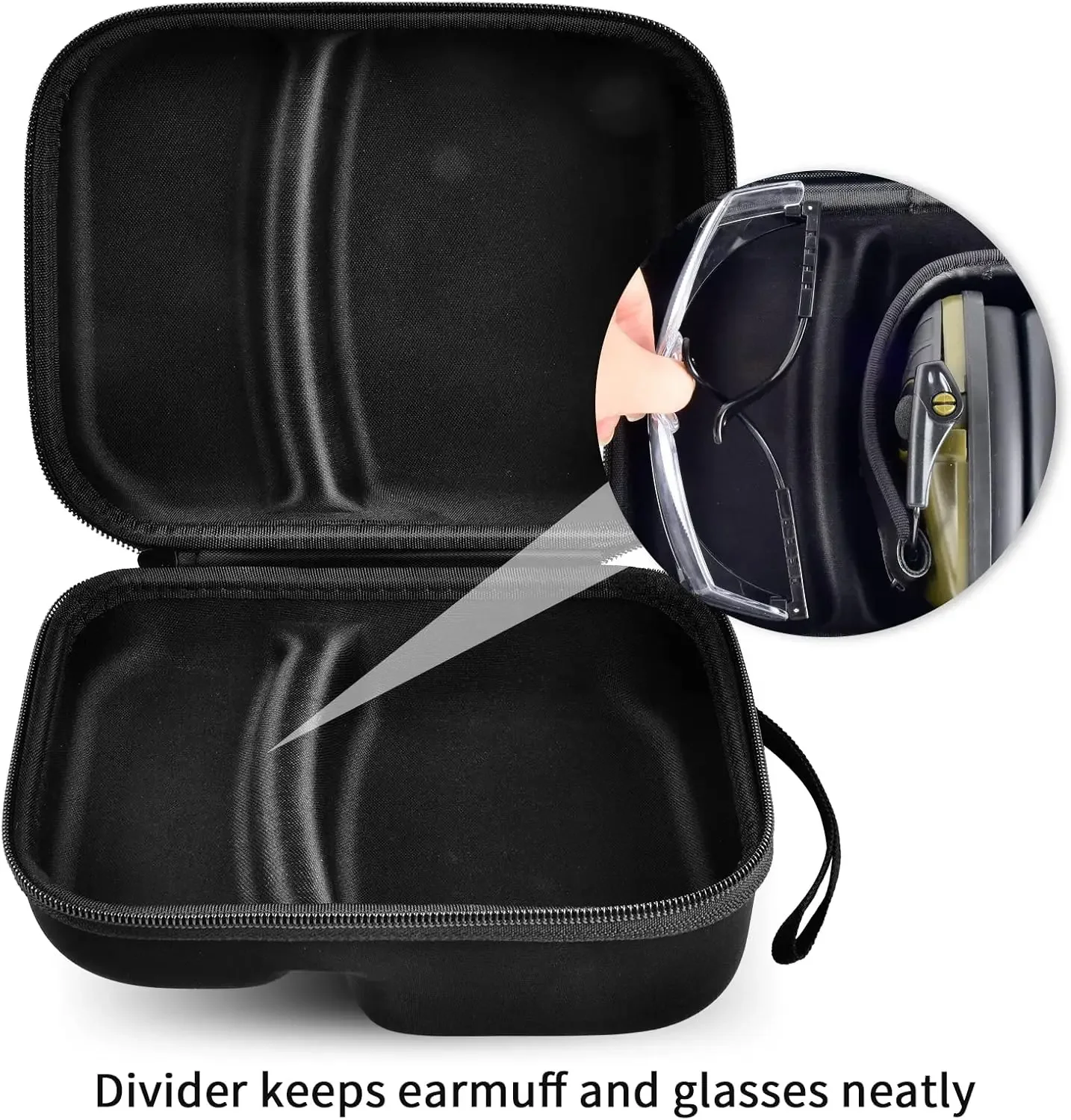 Estuche de Almacenamiento Portátil de EVA Rígido, Bolsa Protectora de Transporte para Auriculares con Cancelación de Ruido, Gafas de Seguridad, Orejeras para Tiro