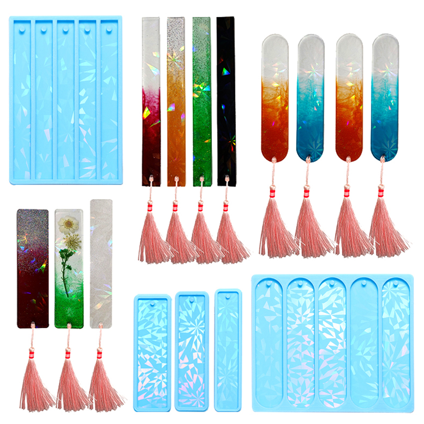Neue Laser Lesezeichen Silikon Form Multi Form Epoxy Harz Form Holographische Licht Für DIY Decor Handwerk Schmuck Machen Werkzeuge