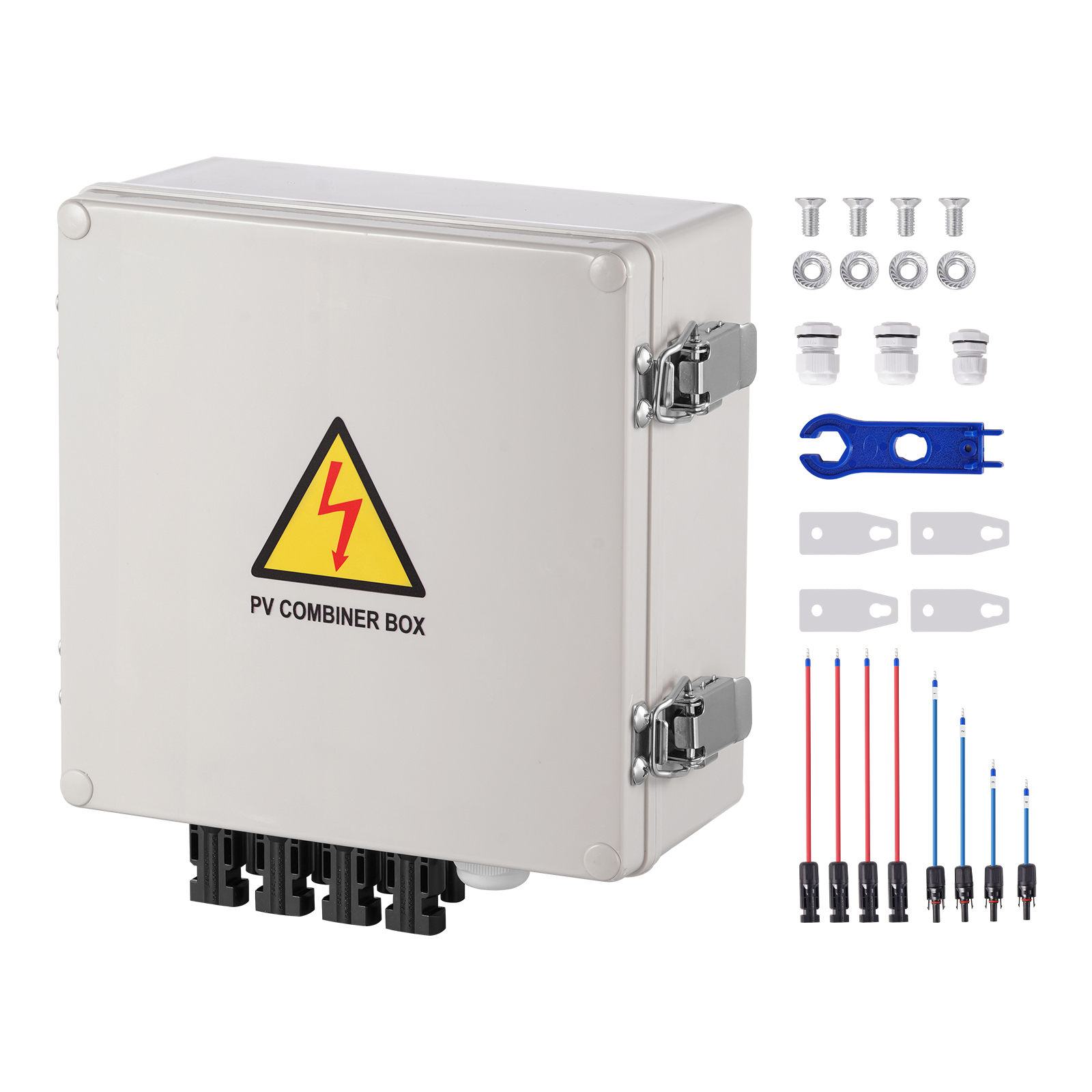 SucceBuy Kotak Kombiner PV 4 String / 6 String Kotak Kombiner Surya Sekring Arus Terukur 10A / 15A untuk Sistem Panel Surya On/Off Grid