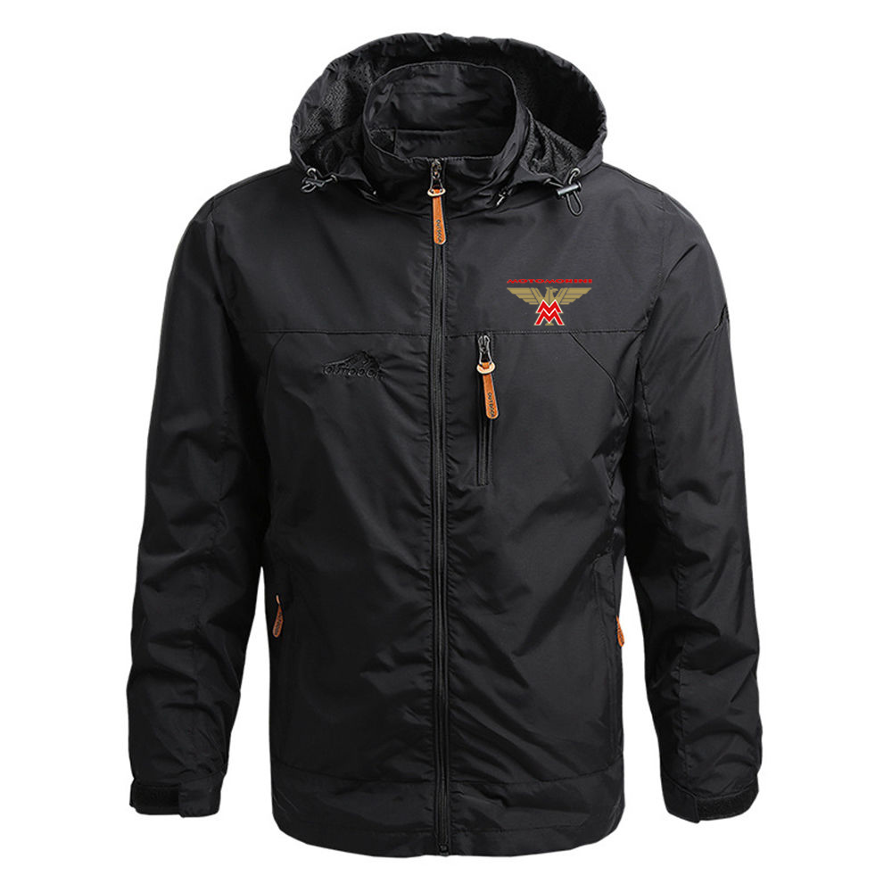 2024 Lente Herfst Heren Moto Morini Logo Print Populair Vest Met Rits Afneembare Hoed Ontwerp Rits Winddichte Jas