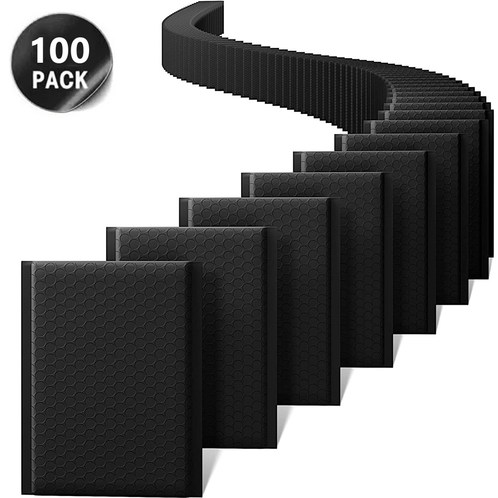 100 paquetes de bolsas de embalaje negras para regalos de empresa, sobres de joyería, bolsa Ziplock, antiextrusión, impermeable