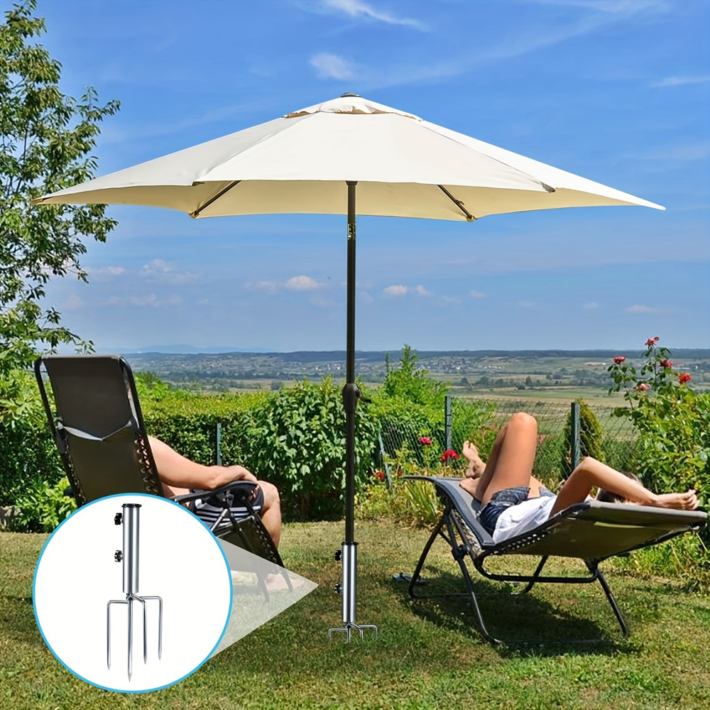 1pcs ฐานร่ม 4 เคล็ดลับแหลมร่มกลางแจ้งที่ถอดออกได้แบบพกพา Sunshade GROUND Anchor POLE เส้นผ่านศูนย์กลางน้อยกว่า 1.37 นิ้ว