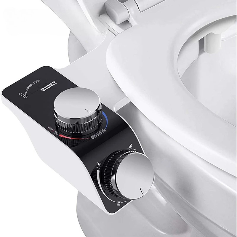 Bidet Toiletbrilbevestiging Niet-elektrisch Zelfreinigend Dubbele sproeiers Wassen Heet Koud Mixer Water Dame Badkameraccessoires Sproeier