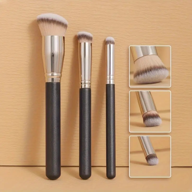 1/2/5 Pcs Foundation Concealer Borstel, Premium Contour Blusher Borstels, Vlekkeloze Onder Oog Dichte Gezicht Make-Up Borstel Voor Het Mengen