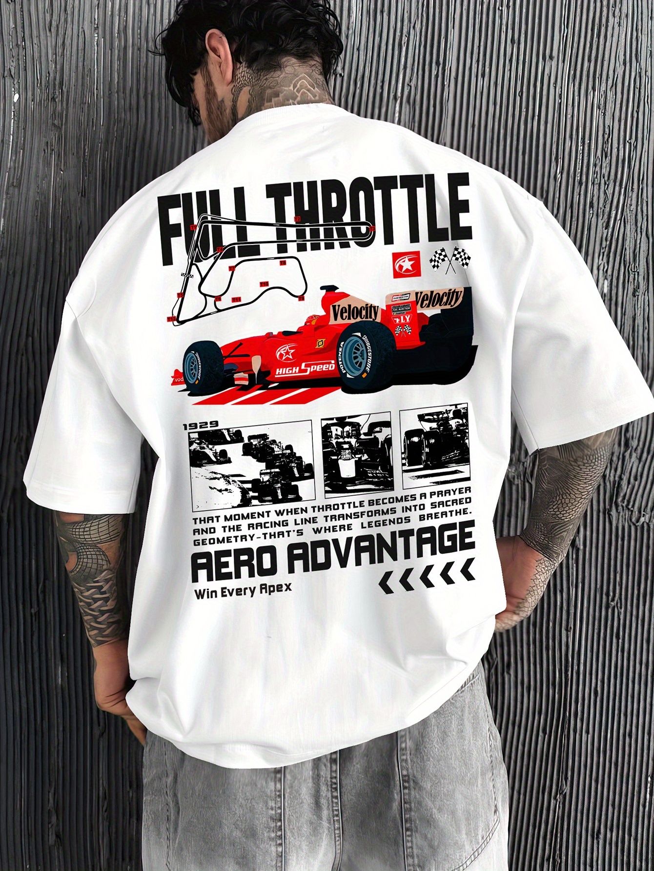 Camiseta de Verão para Homens, Estilo Formula Racing, Corte Solto, Material Respirável e Macio, Adequada para Uso Diário, Unissex