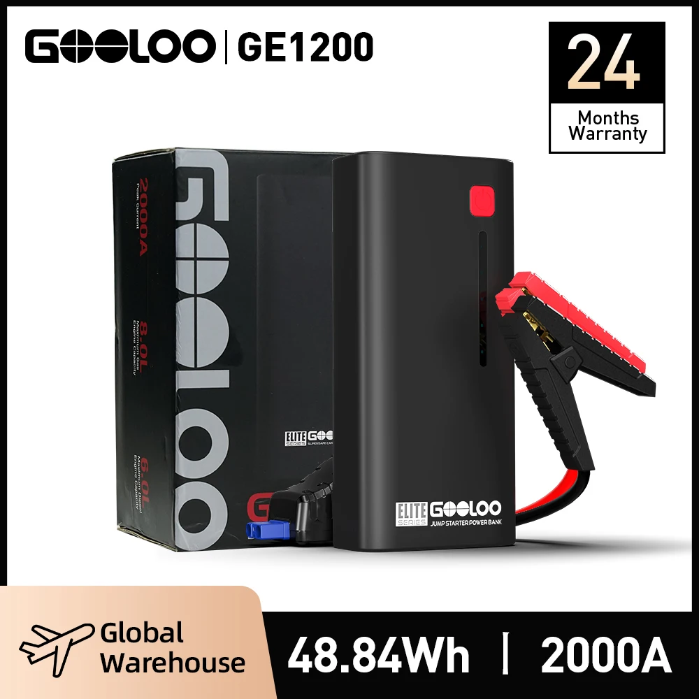 GOOLOO-potenciador de batería externa para coche, dispositivo de arranque automotriz de 12V, 48.84Wh, 2000A, súper capacidad, arranque de motocicleta