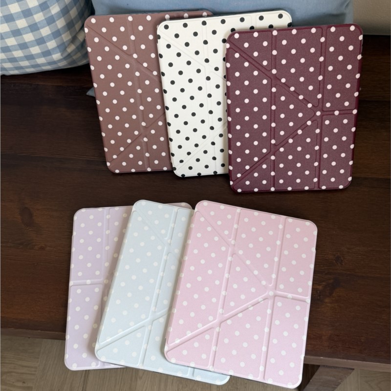 Etui na tablet w stylu koreańskim INS z wzorem w kropki, na iPad Air 3 2019, Pro 10.5, Air4 5 10.9 cala, 10. generacji 2022, Air6 7 11 M3 2025, minimalistyczne i stylowe.