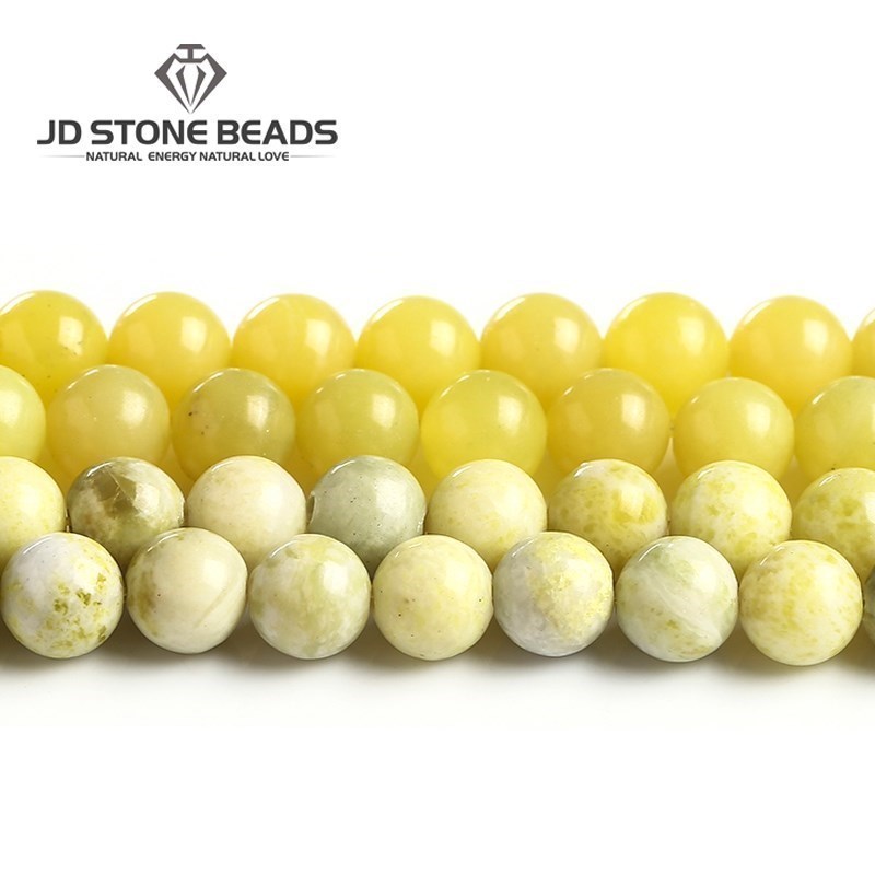 Hurtownie 4 6 8 10 12MM lód naturalny cytryna Jade kamień koraliki luźne kamienne paciorki do biżuterii DIY bransoletka akcesoria naszyjnikowe 15''