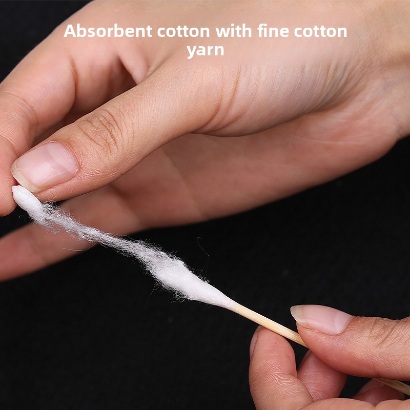 50Pcs Disposable Cotton Swabs Sticks Single Head Wood Ear Cleaning Long  Ahndle Cotton Swabs Sticks High Quality Home Supplies