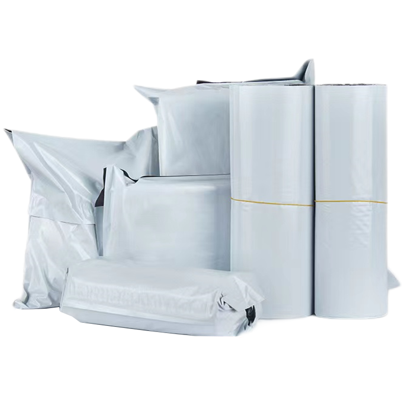 50Pcs Logistics Envelope Bag Plastic Express Envelope Storage Bag Gray White Mailing Bag Opaque Self Adhesive Sealed Express Bag
