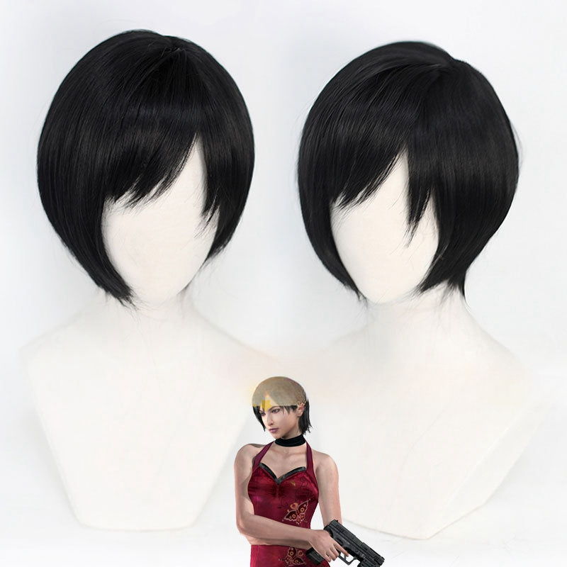 Peruka do cosplayu Ada Wong z anime, syntetyczne włosy odporne na ciepło, peruki Resident Evil na Halloween