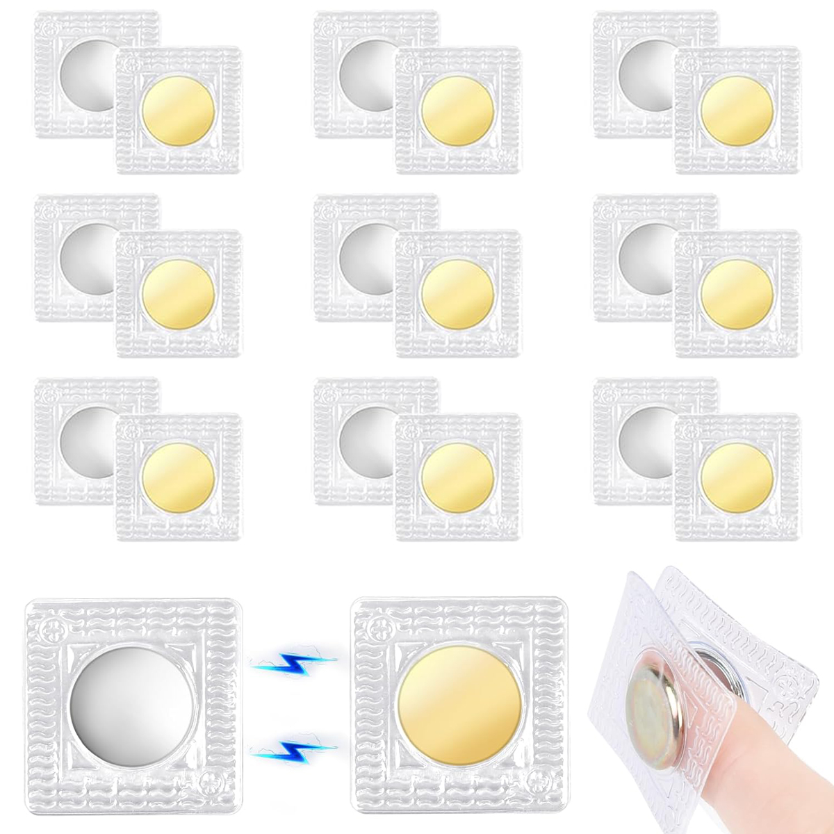 10 pares invisível escondido costurar fecho magnético pvc fechos magnéticos prendedor snaps botões para bolsas bolsa roupas diy artesanato
