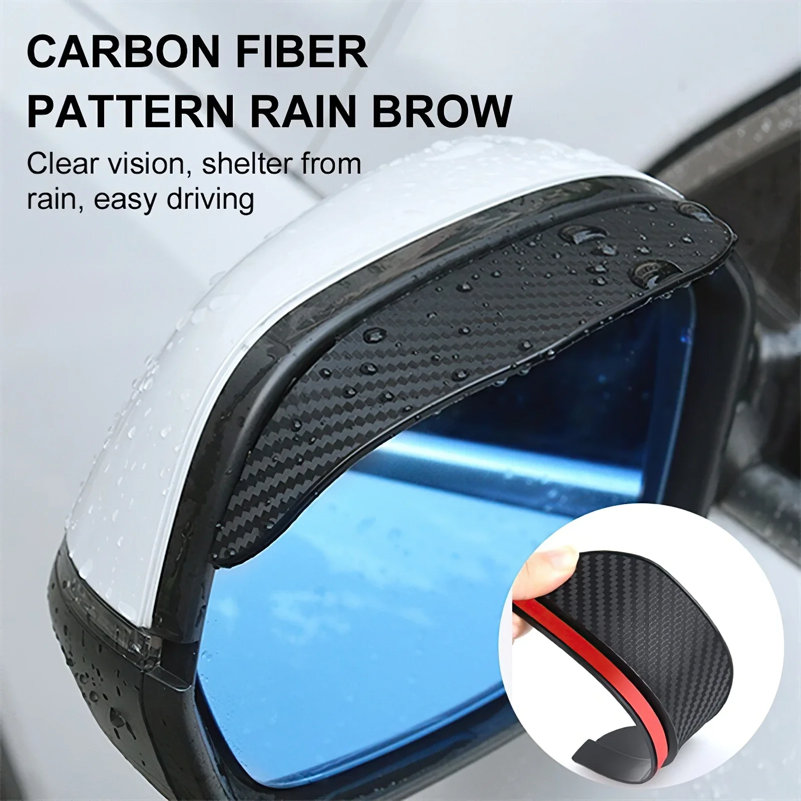 2 uds espejo retrovisor de coche lluvia ceja protector contra la lluvia protector de nieve visera de sol Auto vista trasera sombra Protector pegatina de cuchillas a prueba de lluvia