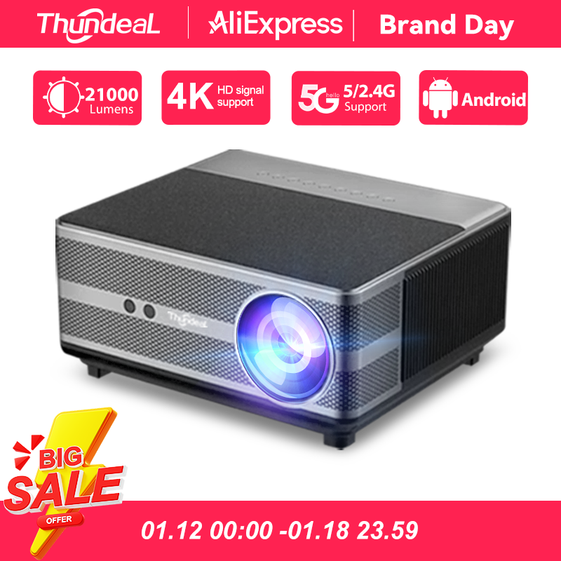 Проектор ThundeaL Full HD 1080P TD98W для 2K 4K Video Audio WiFi Android Домашний кинотеатр TD98 Проектор кинотеатра PK DLP Beamer