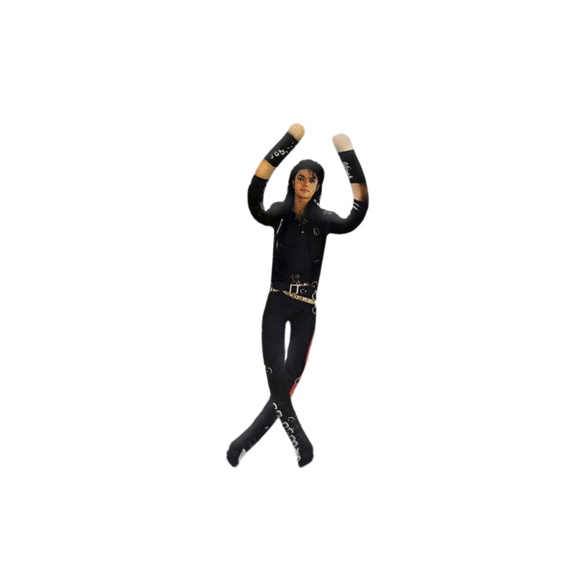 28cm Michael Jackson Bendable Stuffed Doll Plushie with Skeleton Body Abstract Ornament for Fans Surprise Gift
