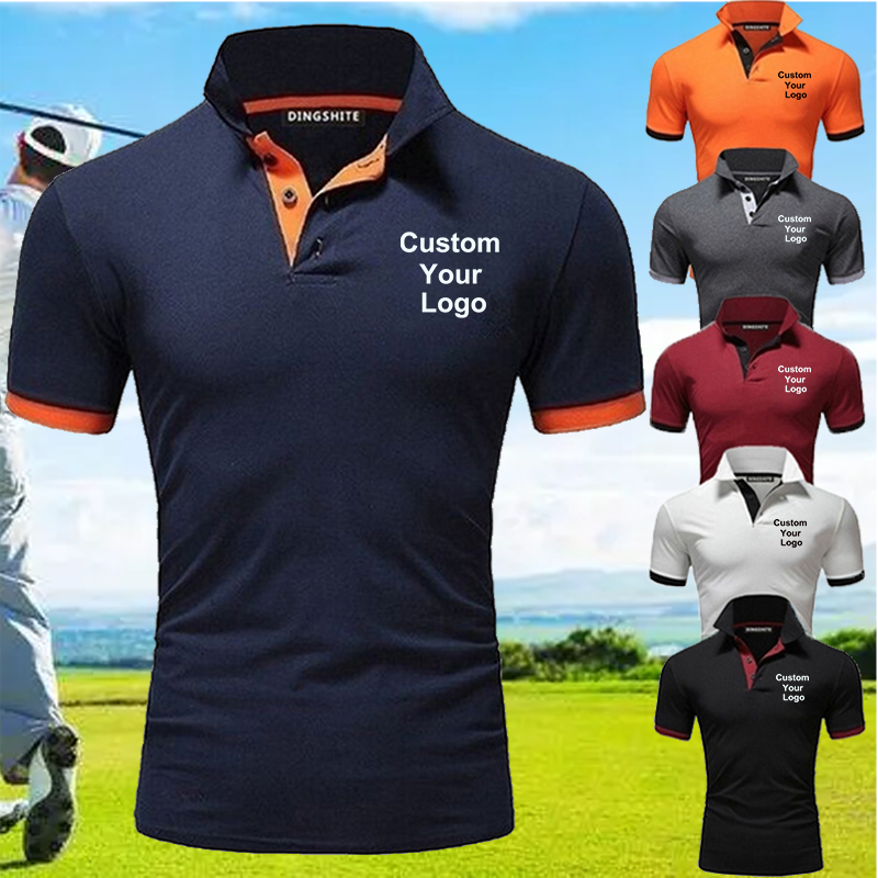 T-Shirt à manches courtes pour hommes, Polo à revers, personnalisé avec votre Logo, mode d'été, décontracté, Business, Social