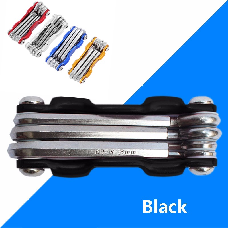 Kit de herramientas de reparación múltiple para bicicleta de montaña, ligero y portátil, 7 en 1, juego de reparación de bicicletas, destornilladores con llave Allen hexagonal