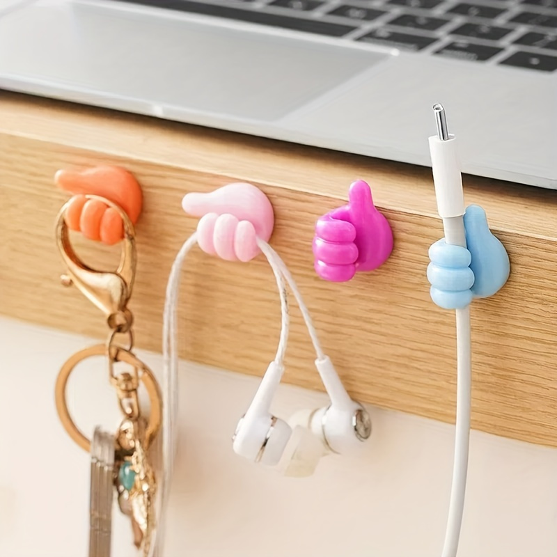 Ensemble de 10 clips de câbles adhésifs en forme de main, organisateur de câbles de chargeur en silicone, crochet de gestion de câbles de données de téléphone portable